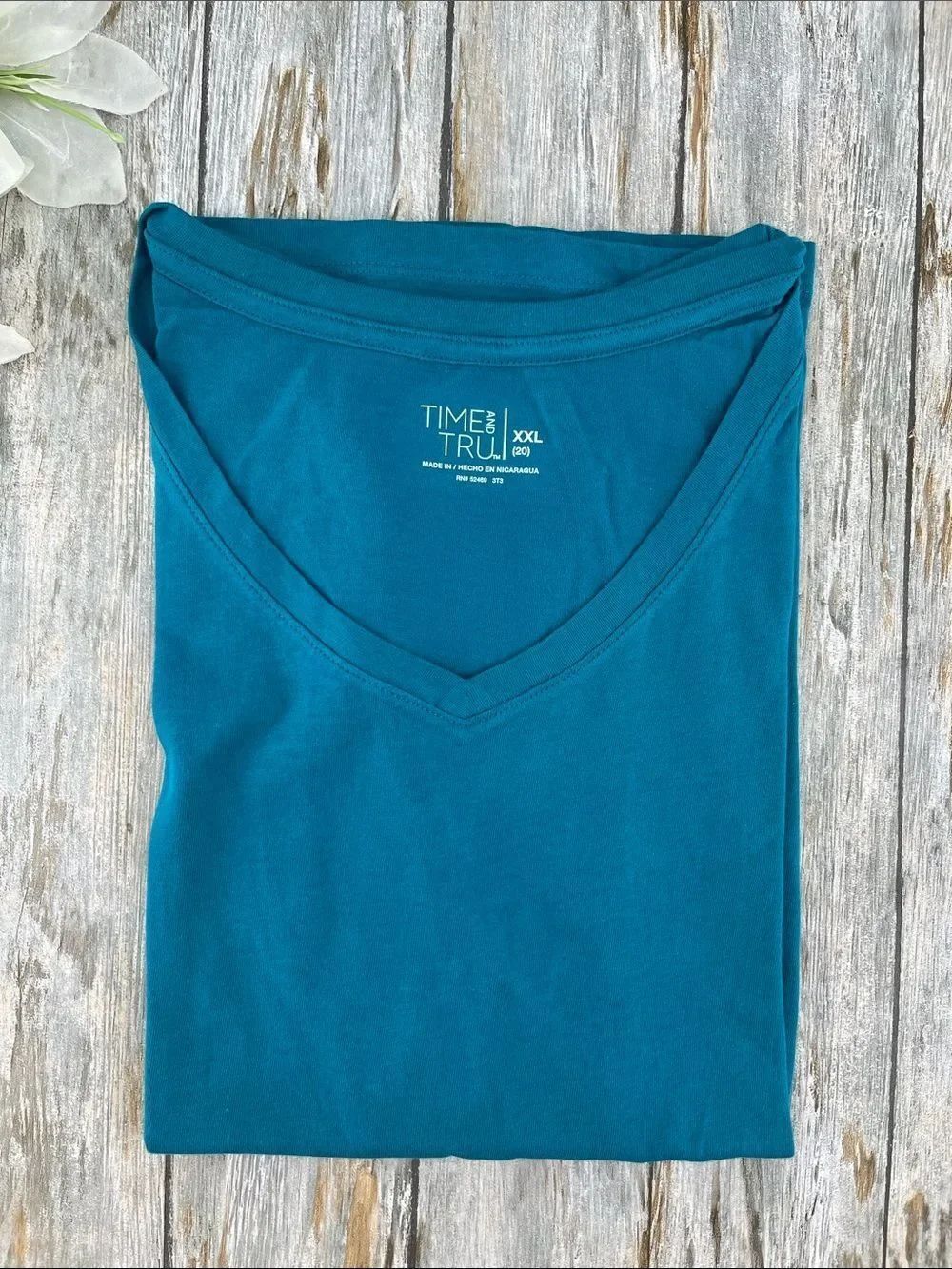 Women's Slub V Neck Short Sleeve T-Shirts 3-Pack Size XXL - Picture 2 of 9